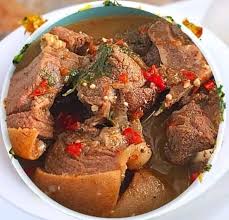 Black soup with Goatmeat